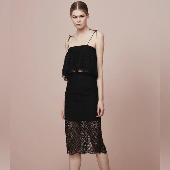 KEEPSAKE the Label Black Lace Midi Skirt - Picture 2 of 4